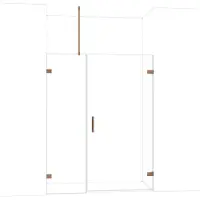 Maxaro Diamond Douchedeur | 155 cm Glanzend koper Helder glas Draaideur