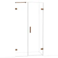 Maxaro Diamond Douchedeur | 105 cm Glanzend koper Helder glas Draaideur