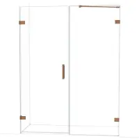 Maxaro Diamond Douchedeur | 155 cm Glanzend koper Helder glas Draaideur