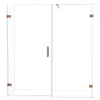 Maxaro Diamond Douchedeur | 185 cm Glanzend koper Helder glas Draaideur