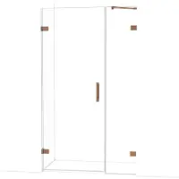 Maxaro Diamond Douchedeur | 115 cm Glanzend koper Helder glas Draaideur