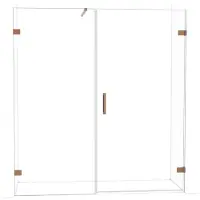 Maxaro Diamond Douchedeur | 185 cm Glanzend koper Helder glas Draaideur