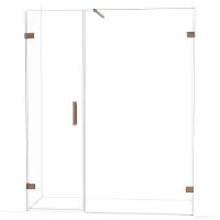 Maxaro Diamond Douchedeur | 165 cm Glanzend koper Helder glas Draaideur