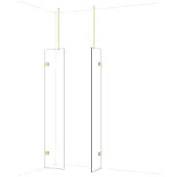 Maxaro Diamond Inloopdouche | 40x40 cm Glanzend lichtgoud Helder glas 2 vaste wanden