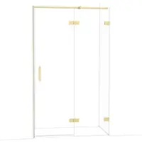 Maxaro Diamond Douchedeur | 120 cm Lichtgoud Helder glas Draaideur