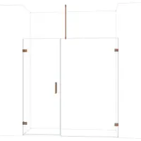 Maxaro Diamond Douchedeur | 195 cm Glanzend koper Helder glas Draaideur