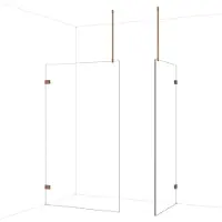 Maxaro Diamond Inloopdouche | 120x90 cm Glanzend koper Helder glas 2 vaste wanden