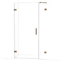 Maxaro Diamond Douchedeur | 115 cm Glanzend koper Helder glas Draaideur