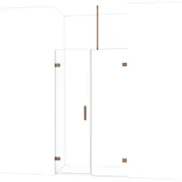 Maxaro Diamond Douchedeur | 115 cm Glanzend koper Helder glas Draaideur