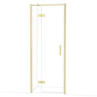 Maxaro Diamond Douchedeur | 80 cm Lichtgoud Helder glas Draaideur