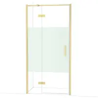 Maxaro Diamond Douchedeur | 100 cm Lichtgoud Helder met matte strook Draaideur