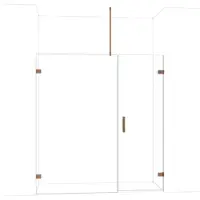 Maxaro Diamond Douchedeur | 185 cm Glanzend koper Helder glas Draaideur