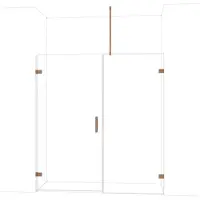 Maxaro Diamond Douchedeur | 185 cm Glanzend koper Helder glas Draaideur