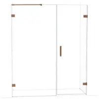 Maxaro Diamond Douchedeur | 165 cm Glanzend koper Helder glas Draaideur