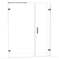 Maxaro Diamond Douchedeur | 155 cm Glanzend koper Helder glas Draaideur