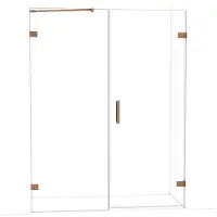 Maxaro Diamond Douchedeur | 155 cm Glanzend koper Helder glas Draaideur