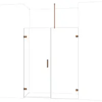 Maxaro Diamond Douchedeur | 155 cm Glanzend koper Helder glas Draaideur