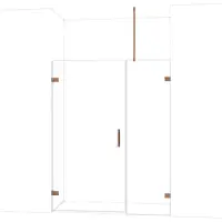 Maxaro Diamond Douchedeur | 155 cm Glanzend koper Helder glas Draaideur