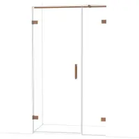 Maxaro Diamond Douchedeur | 115 cm Glanzend koper Helder glas Draaideur