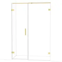 Maxaro Diamond Douchedeur | 135 cm Lichtgoud Helder glas Draaideur