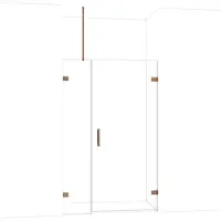 Maxaro Diamond Douchedeur | 125 cm Glanzend koper Helder glas Draaideur