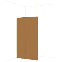 Maxaro Diamond Inloopdouche | 120 cm Glanzend lichtgoud Bronsglas Vaste wand
