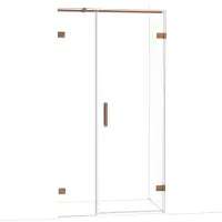 Maxaro Diamond Douchedeur | 105 cm Glanzend koper Helder glas Draaideur