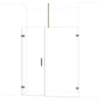 Maxaro Diamond Douchedeur | 165 cm Glanzend koper Helder glas Draaideur