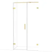 Maxaro Diamond Douchedeur | 105 cm Lichtgoud Helder glas Draaideur