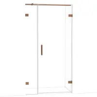 Maxaro Diamond Douchedeur | 105 cm Glanzend koper Helder glas Draaideur