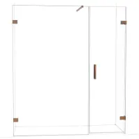 Maxaro Diamond Douchedeur | 175 cm Glanzend koper Helder glas Draaideur