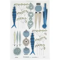 Almedahls Picknick theedoek Blauw-beige