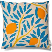 Classic collection Sunny citrus kussensloop 50x50 cm Blauw