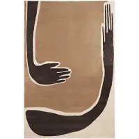 Ferm Living Pose vloerkleed Coffee-off white, 200x300 cm