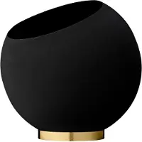 AYTM bloempot Globe, Ø 37 cm, zwart, aluminium, staal Globe, messing / goud, Aluminium, Design