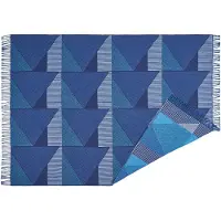 NJRD Metric focus No. 3 katoenen plaid 130x185 cm Blauw