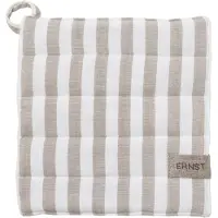 ERNST pannenlap brede streep 23x25 cm Beige-witte rand