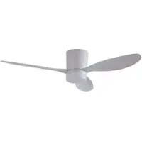 LUCANDE Kayu LED plafondventilator, wit, DC, stil, Ø 132 cm - , Kayu, Wit, Woonkamer, Kunststof, Modern