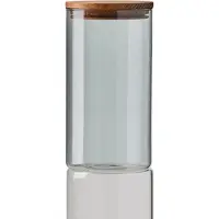 Aida Raw glazen pot met houten deksel medium