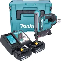 Makita Tacker + spijkerpistool, DPT 353 RMJ 18 V Li-Ion Cloueur sans fil en coffret Makpac + 2x Batterijen 4,0 Ah + Chargeur
