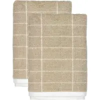 Mette Ditmer Tile Stone gastenhanddoek 38x60 cm 2-pack Sand-off white