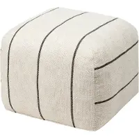 Broste Copenhagen Sigrid poef Light beige-black, 50x50 cm