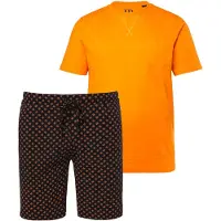 JP 1880 Bauchfit pyjama oranje, Bedrukt
