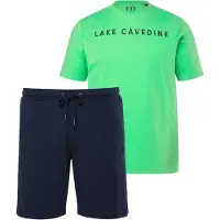 JP 1880 Regular Fit pyjama blauw/groen, Bedrukt