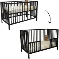 Colorfull Home Collection Meegroei Babybedje Colorfull Home Luca V2 Pure Black 60x120