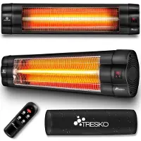 Tresko Warmtestraler Zwart 2500W infrarood muurheater terrasverwarmer warmtestraler