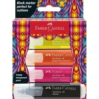 Faber-Castell markeerstift Glassy - set met 4 markers inclusief zwart - FC-254693