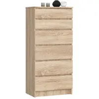 Akord Ladekast K60 met 6 Lades / Furniture Factory / Sonoma Eik / 60 x 130 x 40 cm