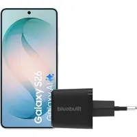 Samsung Galaxy S26 512GB Lichtblauw 5G + BlueBuilt Oplader 45 Watt Zwart