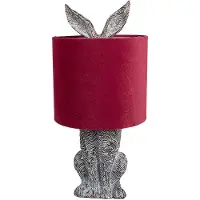 Clayre & Eef Tafellamp Konijn Ø 20x43 cm Bruin Rood Polyresin